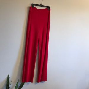 Red flare pants